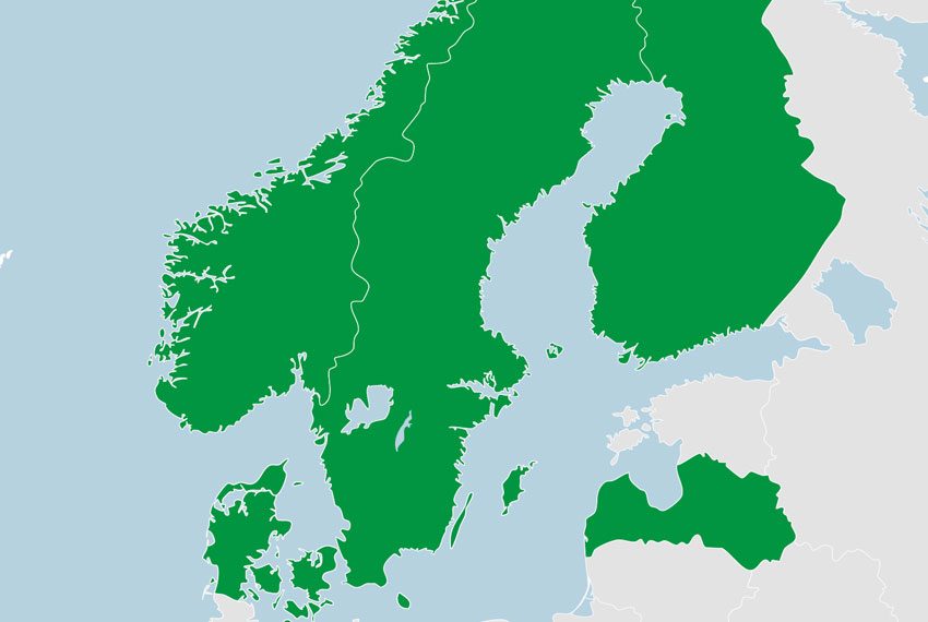 Depona Norden Kart over Norden