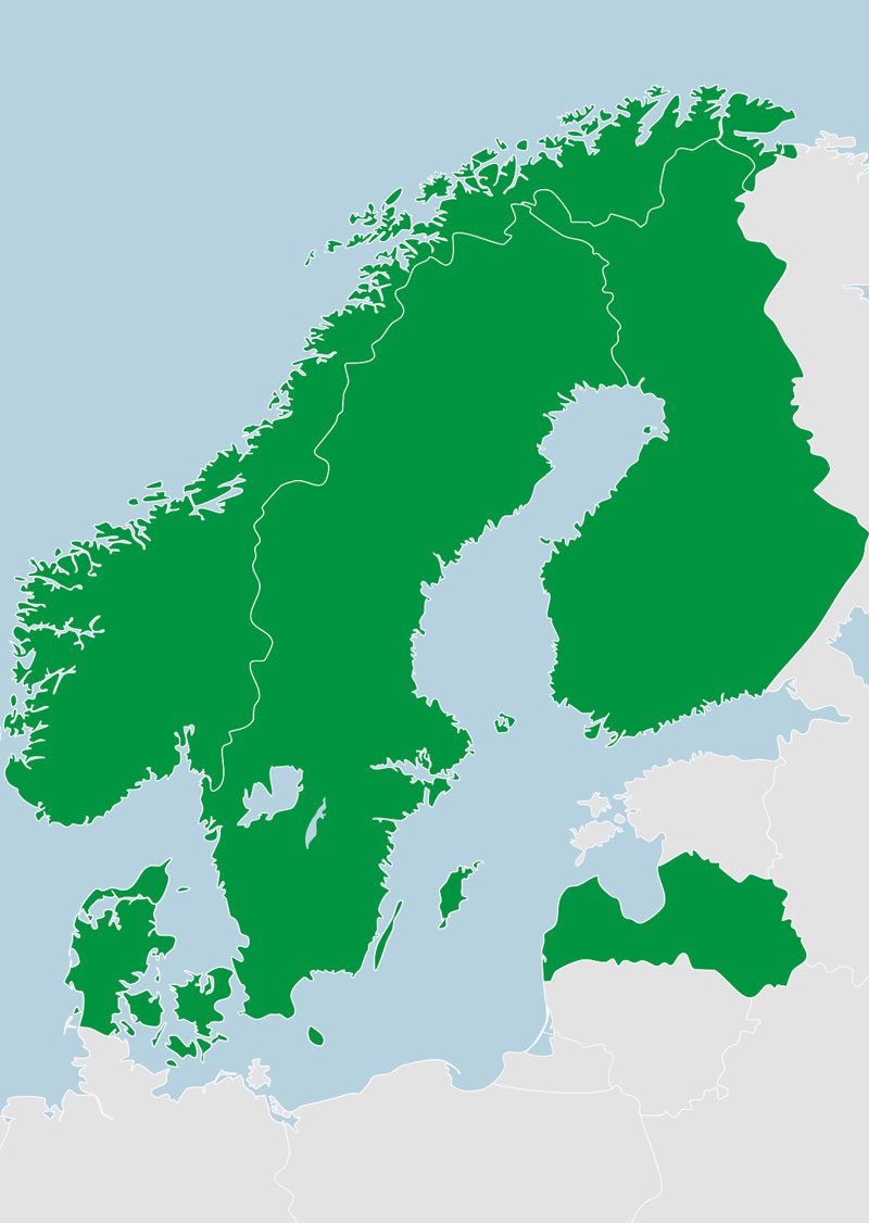 Kart over Norden